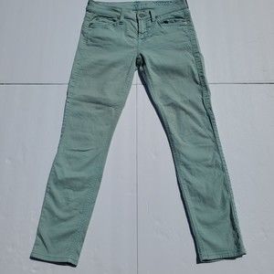 7 For All Mankind The Cropped Skinny Light Washed Aqua Wash Jeans Size 26